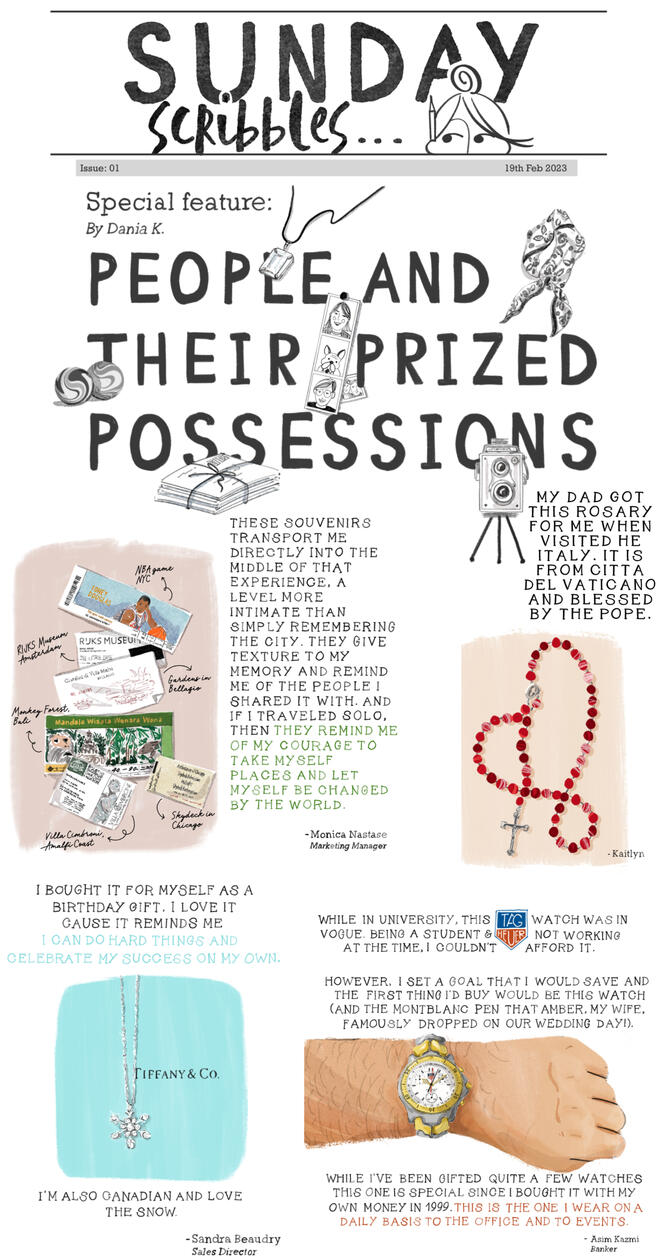 Sunday Scribbles - Prized Possessions